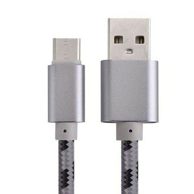 Kabel USB do USB-C Szybkie Ładowanie w Oplocie - 2 m - Szary