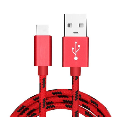Kabel USB do USB-C Szybkie Ładowanie w Oplocie - 2 m - Czerwony