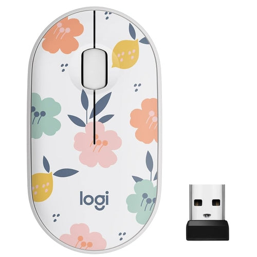 Logitech M340 Floral Bouquet – Cicha bezprzewodowa mysz 2.4 GHz z odbiornikiem USB