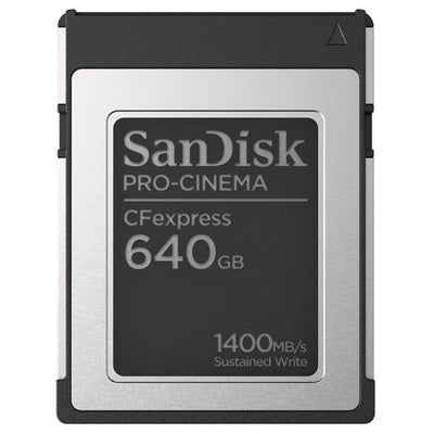 Karta SanDisk PRO-CINEMA CFexpress 640 GB (Type B) – profesjonalna karta 8K, 1700 MB/s