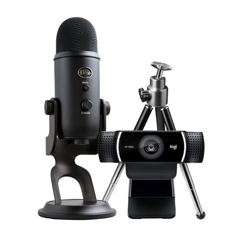 Logitech Blue Yeti + C922 Pro - Zestaw dla Streamerów Mikrofon i Kamera Internetowa do Streamingu