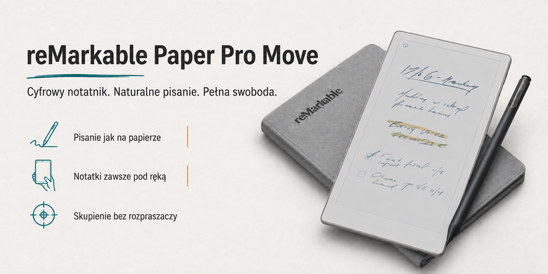 Zestaw reMarkable Paper Pro Move - Cyfrowy Notatnik E Ink + Etui Book Folio + Marker Plus
