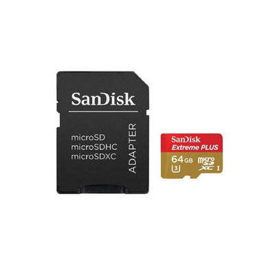 Karta Sandisk 64GB microSDXC Extreme Plus U3 + Adapter