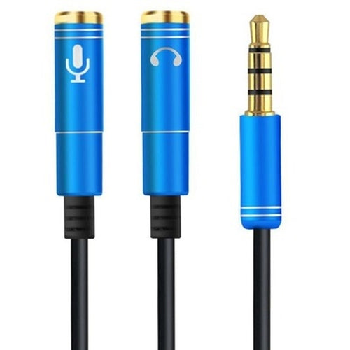 Przejściówka Jack 3,5 mm na 2x Jack 3,5 mm Słuchawki Mikrofon AUX